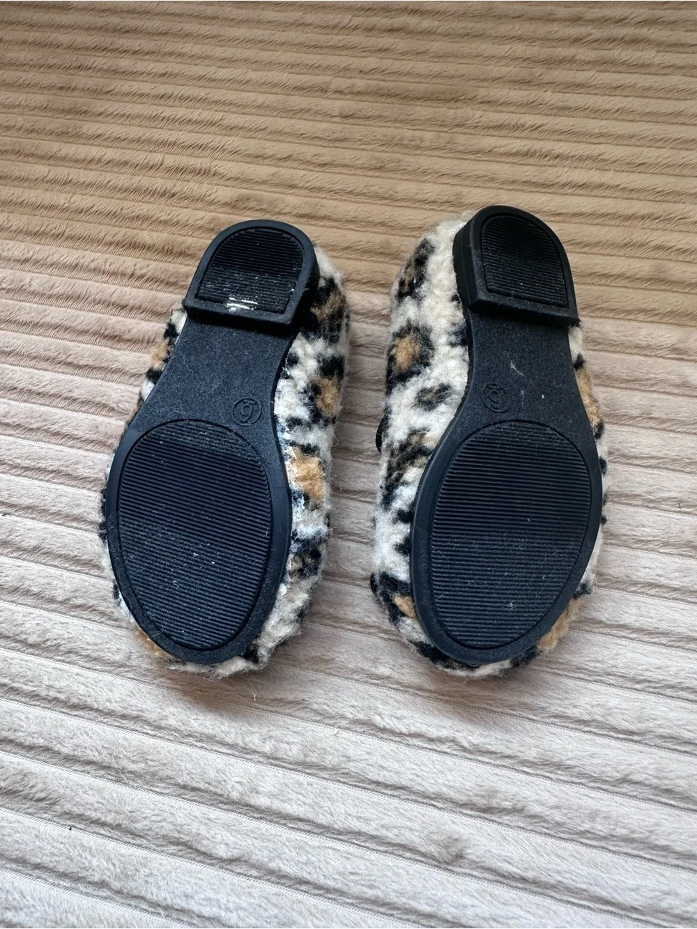 GAP Toddler Leopard Print Faux-Fur Ballet Flats - Black/Tan/White
